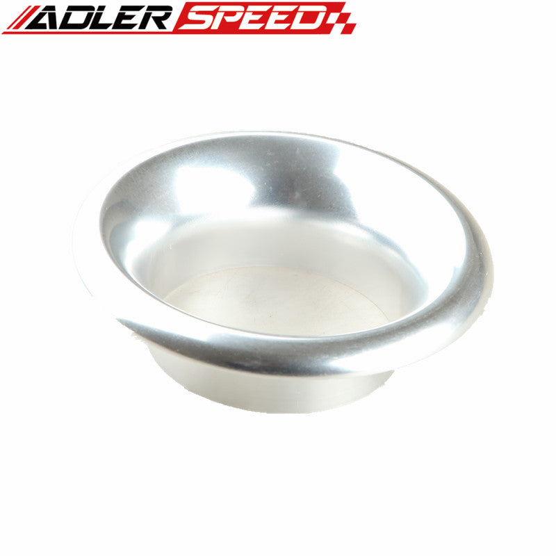 US SHIP 5" Inch Silver Short Ram Cold Air Intake Turbo Horn Velocity Stack Adapter