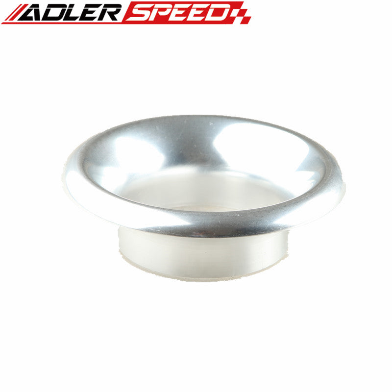 ADLERSPEED 5" Inch Silver Short Ram Cold Air Intake Turbo Horn Velocity Stack Adapter