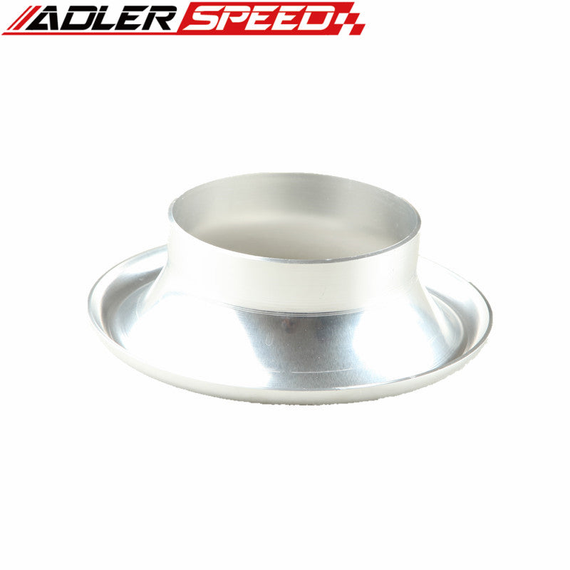 ADLERSPEED 5" Inch Silver Short Ram Cold Air Intake Turbo Horn Velocity Stack Adapter