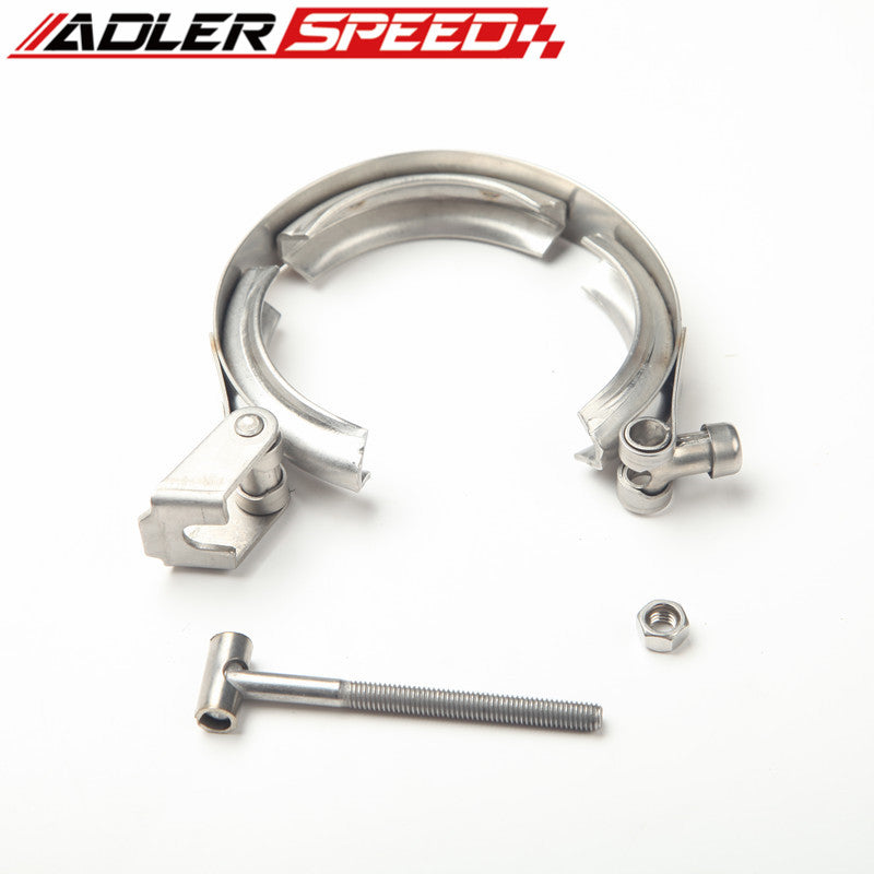 2.5 In Stainless Steel 304 Exhaust Quick Release V-Band Clamp Flat Flange Set 2.5 In Stainless Steel 304 Exhaust Quick Release V-Band Clamp Flat Flange Set