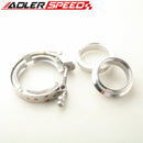 US SHIP ！2 1/4" inch ID Turbo SS304 Male/Female Flanges +SS Quick Release V-Band Clamp US