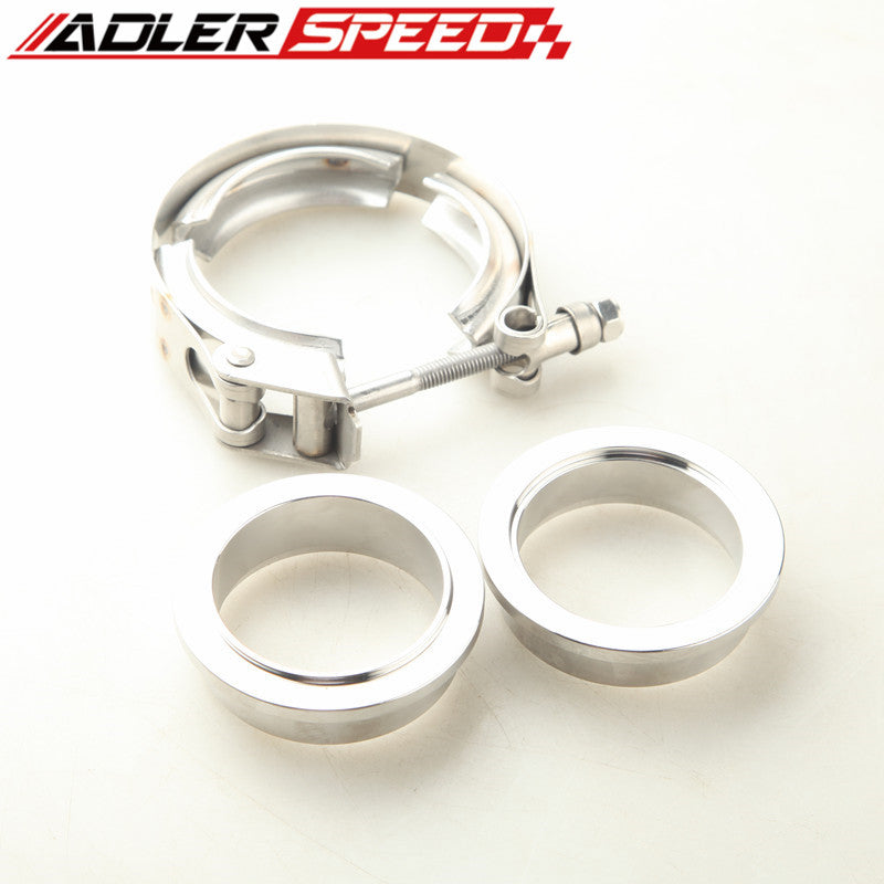 SS Quick Release V-Band Clamp + 1.5" /1.75"/2"/2.25"/2.5"/2.75"/3" Mild Steel Male/Female Flange Turbo Exhaust