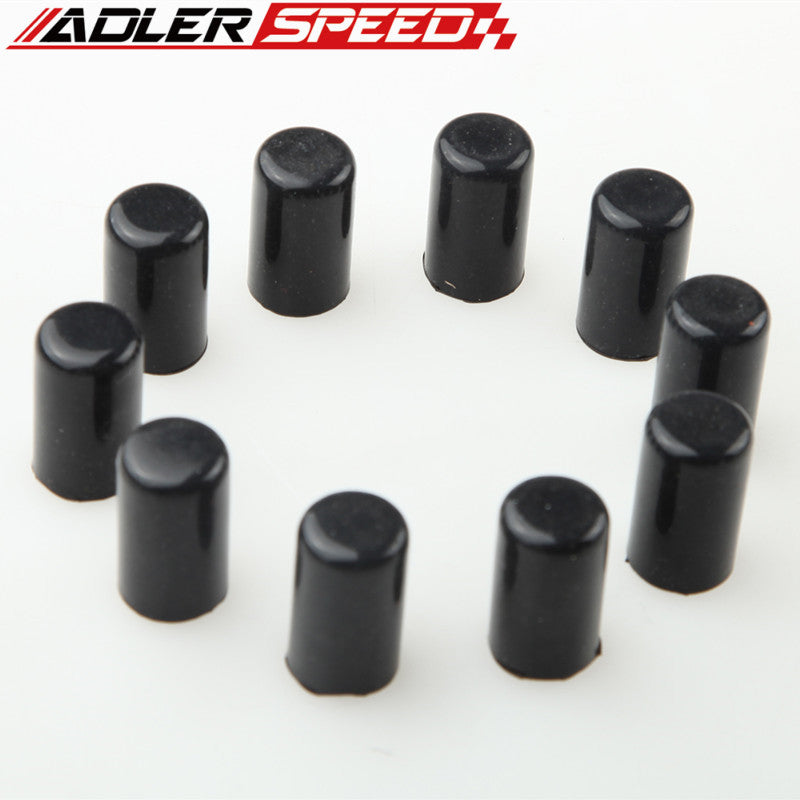 10PC 8mm /10mm/19mm Silicone Blanking Cap Intake Vacuum Hose End Bung Blk/Blu