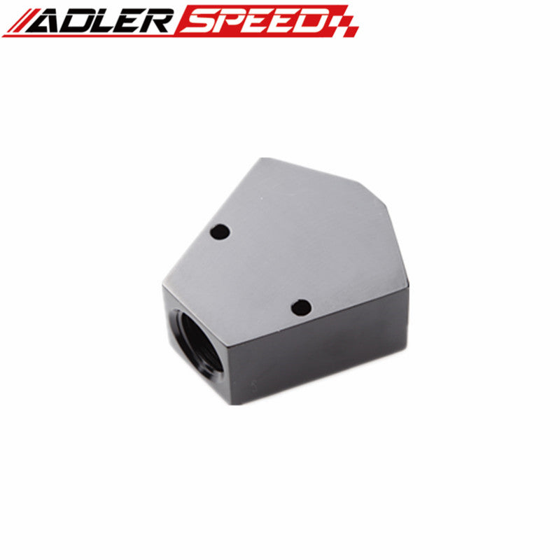 1/2'' Inlet 3/8'' Outlet Female Y-Block Fitting With 1/2" NPT Gauge Port Aluminum