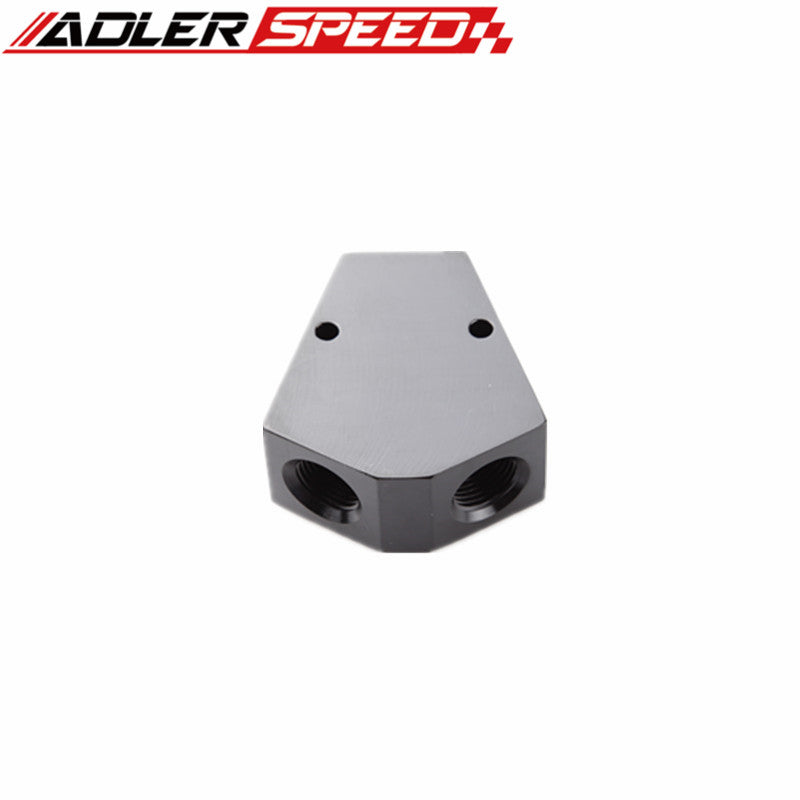 3/8'' Inlet 3/8'' Outlet Female Y-Block Fitting With 1/8" NPT Gauge Port Aluminum