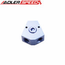 1/2'' Inlet 3/8'' Outlet Female Y-Block Fitting With 1/8" NPT Gauge Port Aluminum