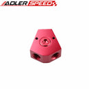 1/2'' Inlet 3/8'' Outlet Female Y-Block Fitting With 1/2" NPT Gauge Port Aluminum