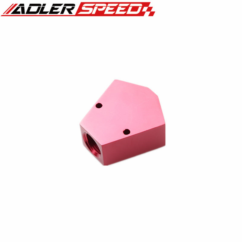 3/8'' Inlet 3/8'' Outlet Female Y-Block Fitting With 1/8" NPT Gauge Port Aluminum