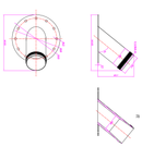 Billet Fuel Cell Fast Fill Filler Neck Aluminum 45 Degree 12 Bolt Flange Black /Silver